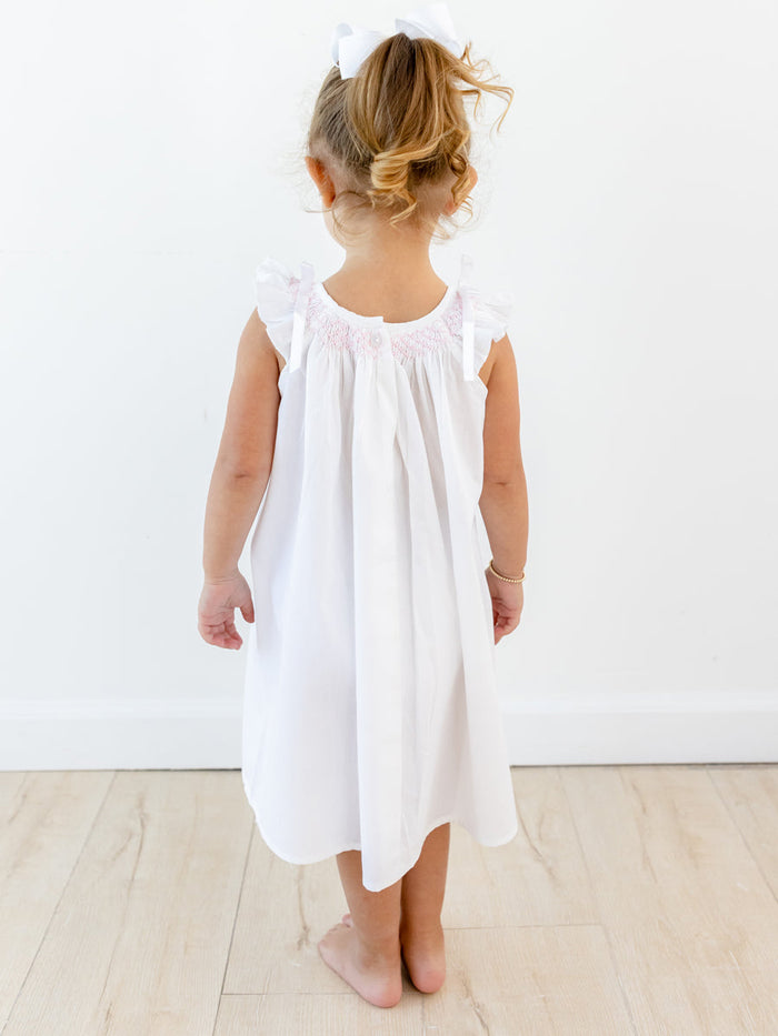 Mathilde White Cotton Dress, Smock