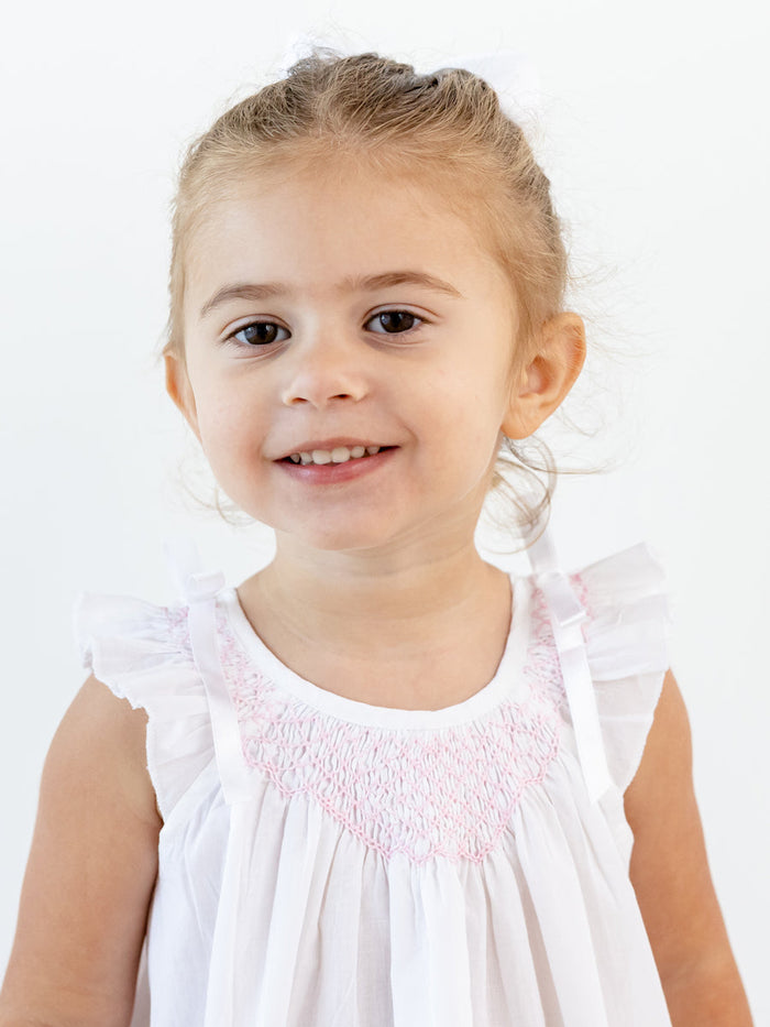 Mathilde White Cotton Dress, Smock