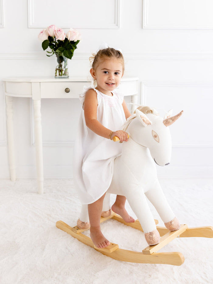 Mathilde White Cotton Dress, Smock
