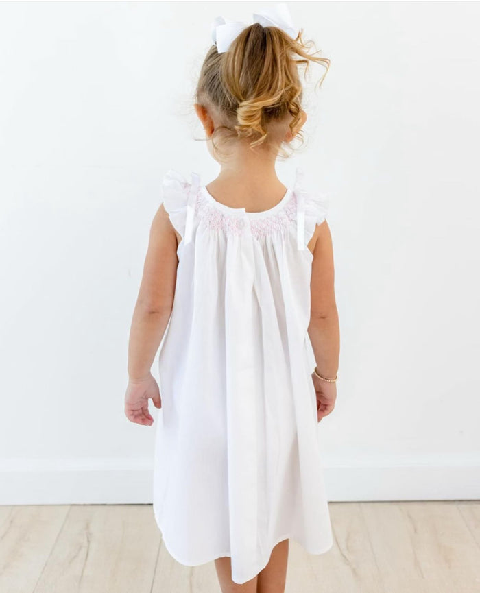 Mathilde White Cotton Dress, Smock
