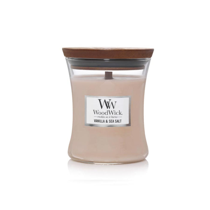 WoodWick Medium Soy Candle - Vanilla & Sea Salt | Koop.co.nz