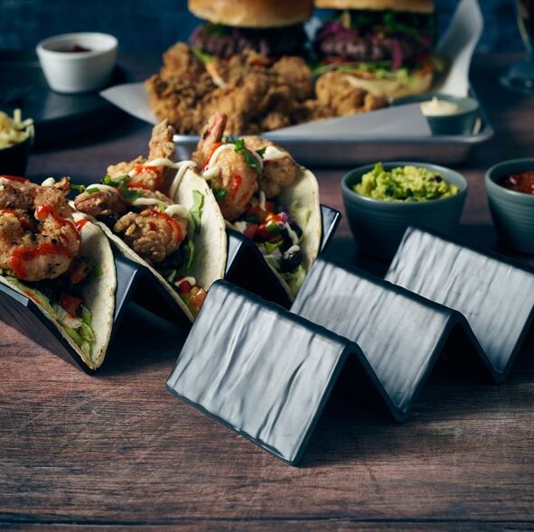 Melamine Taco Stand 2 / 3 Slot Matt Black (Box Of 12)