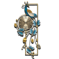 Metal Decor Clock - Peacock & Butterflies