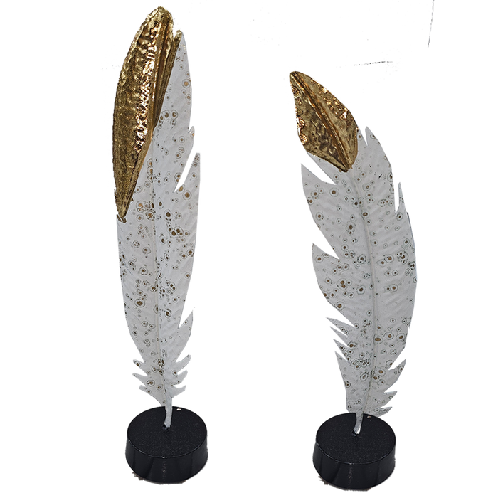 Metal Feather Decor