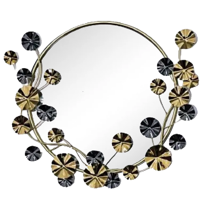 Metal Frame Wall Mirror | Gold & Black