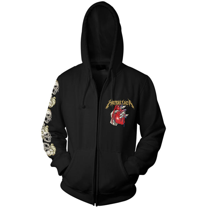 Metallica Unisex Zipped Hoodie - Heart Explosive Rock Off