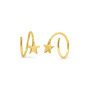 Meteorite Star Wrap 14K Gold Plated Earrings
