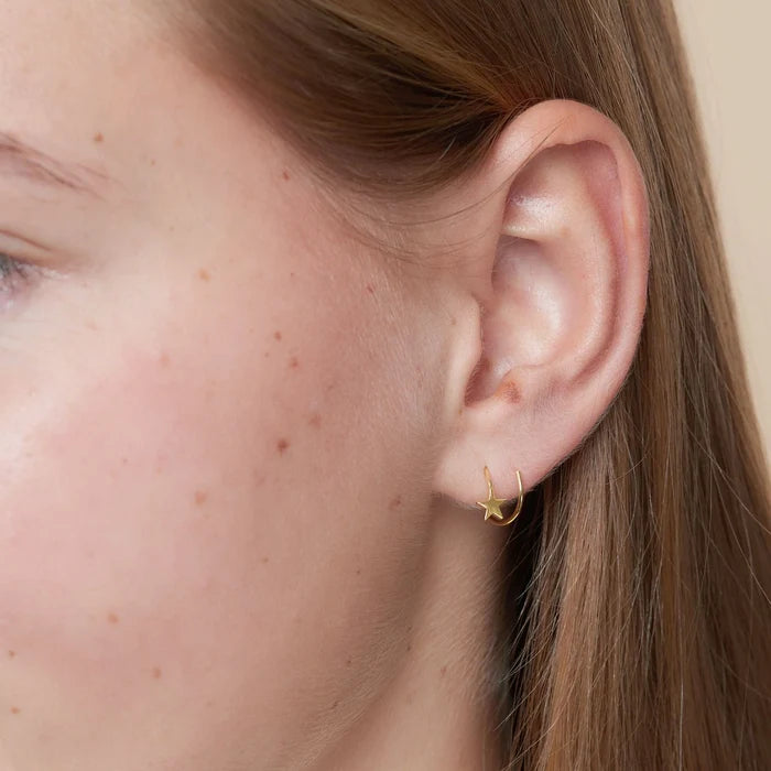 Meteorite Star Wrap 14K Gold Plated Earrings