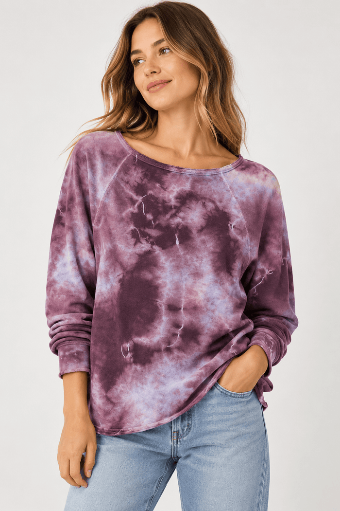 Michael Stars Tallie Boatneck Pullover in Eggplant