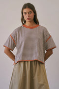 Milo Stripe Oversized Cozy Crewneck Top