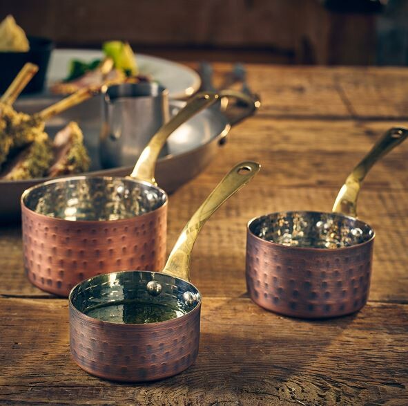 Mini Sauce Pan Antique Copper 9 x 5.25cm 35cl / 12oz (Box Of 6)