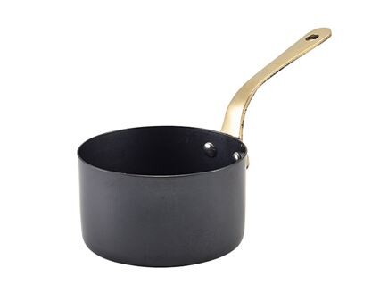 Mini Sauce Pan Vintage Steel Black 9 x 5.25cm 35cl / 12oz (Box Of 6)