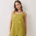 Mirror Embellished A-Line Mini Dress