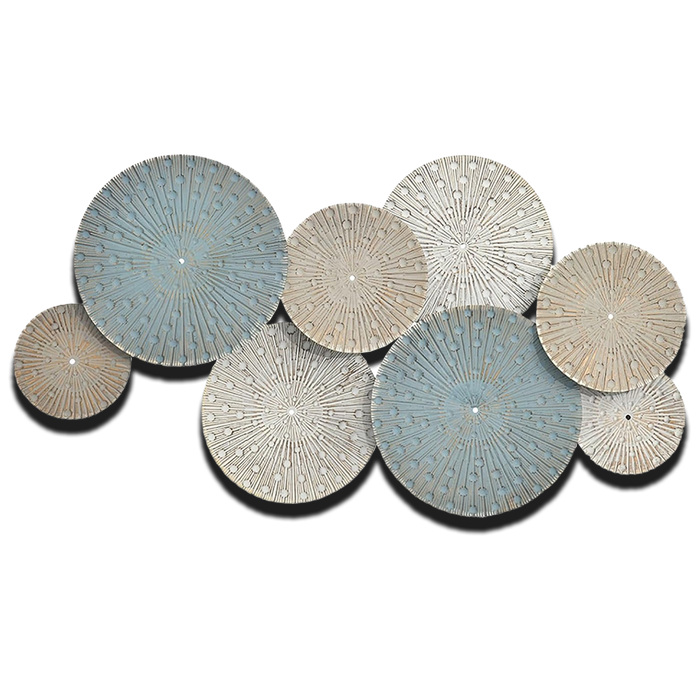Modern Metal 3D Wall Sculpture - Abstract Lily Pads