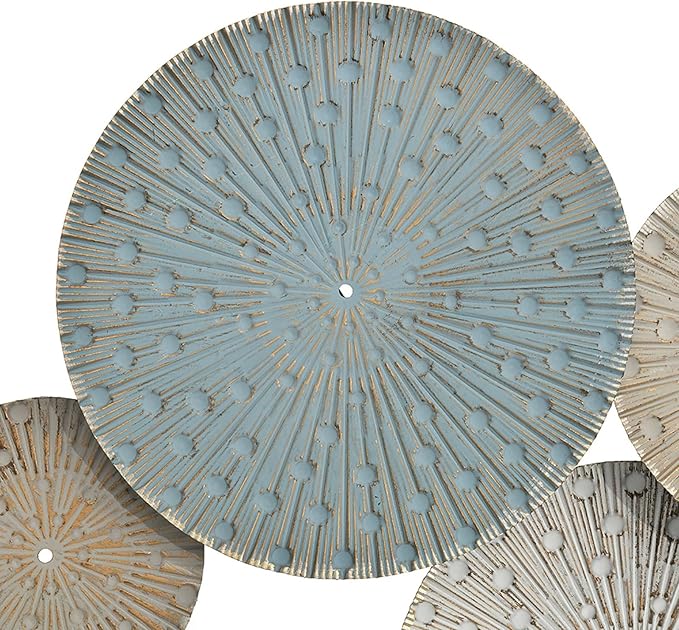 Modern Metal 3D Wall Sculpture - Abstract Lily Pads