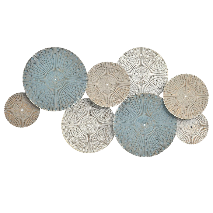 Modern Metal 3D Wall Sculpture - Abstract Lily Pads