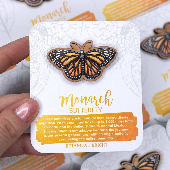 Monarch Butterfly Wood Pin