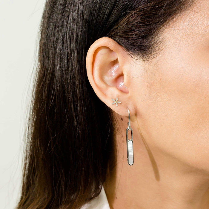 Mother of Pearl Alina Bezel Earrings