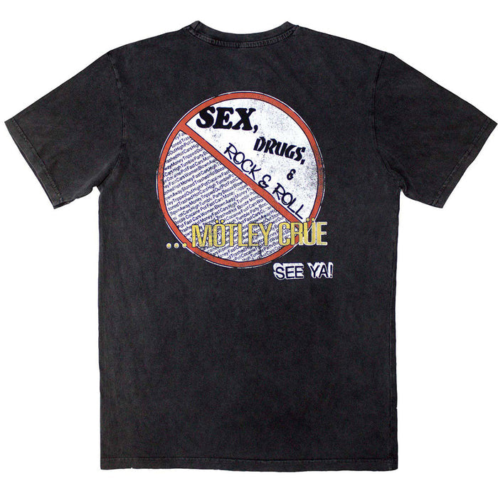 Motley Crue Unisex Stone Wash T-Shirt: No Fun Tour '84