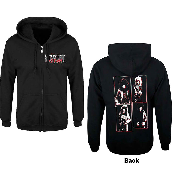 Motley Crue Unisex Zipped Hoodie - 40 YEARS Rock Off