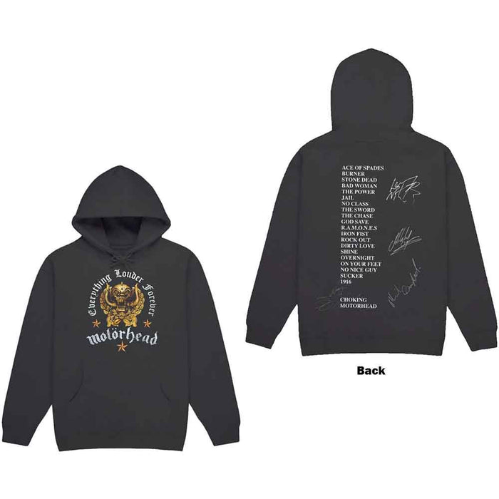 Motörhead Unisex Pullover Hoodie, Everything Louder Forever Rock Off