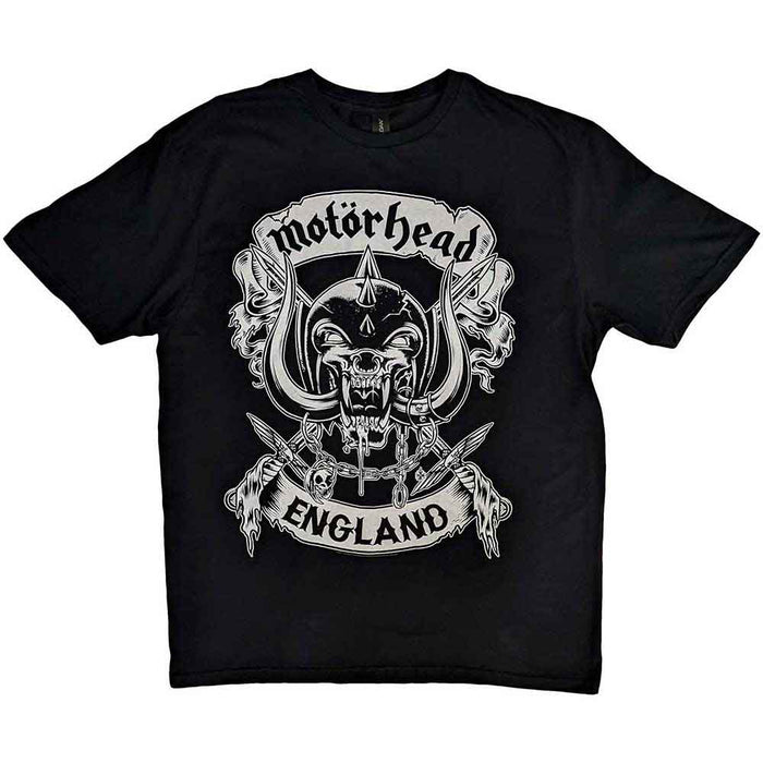 Motörhead Unisex T-shirt - Crossed Sword England Crest Rock Off