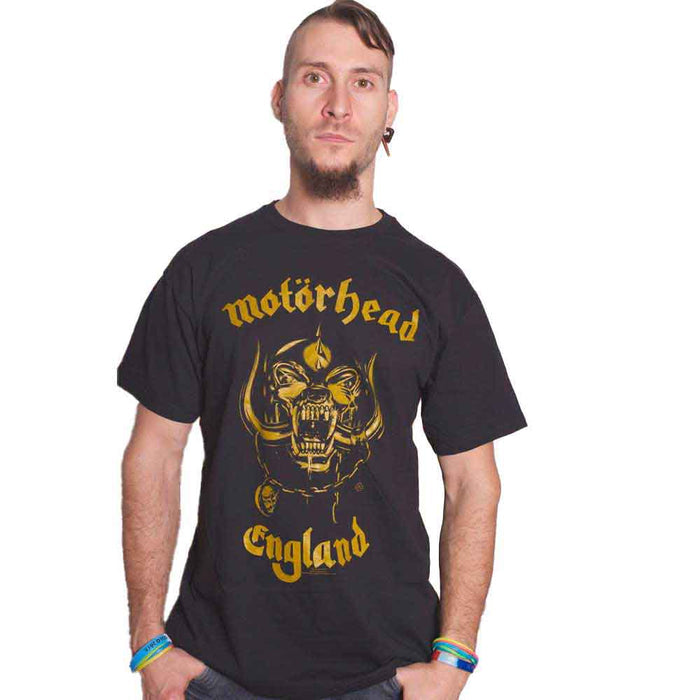 Motörhead Unisex T-shirt - England Classic Gold Rock Off