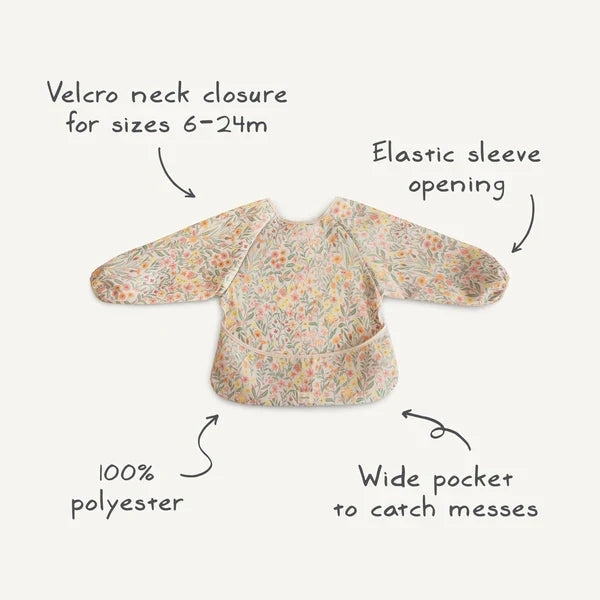 Mushie - Long Sleeve Bib in Pastel Blooms