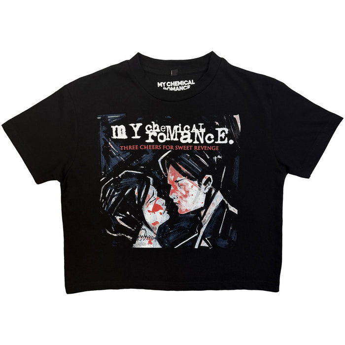 My Chemical Romance Ladies Crop Top: Three Cheers