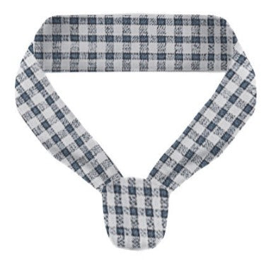 Neckerchief Gingham Blue & White Triangular Poly/Cotton