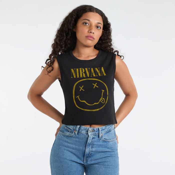 Nirvana Sleeveless Crop Top, Ladies Amplified