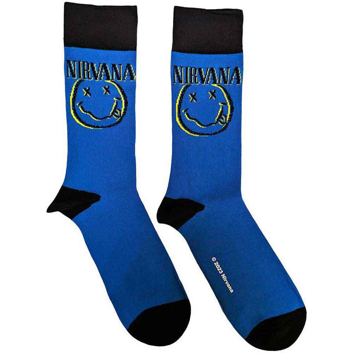 Nirvana Unisex Ankle Socks: Inverse Happy Face Rock Off