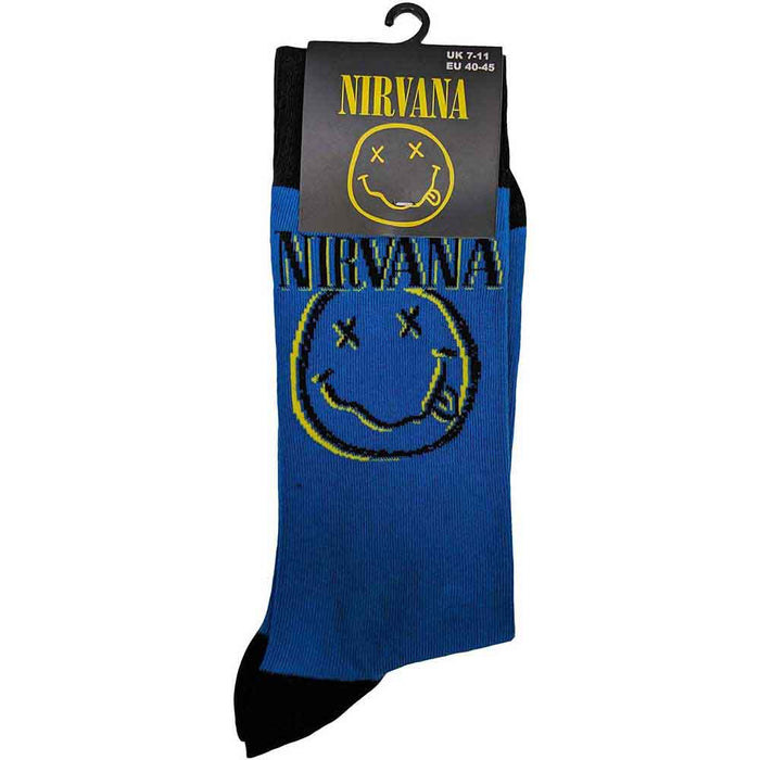 Nirvana Unisex Ankle Socks: Inverse Happy Face Rock Off