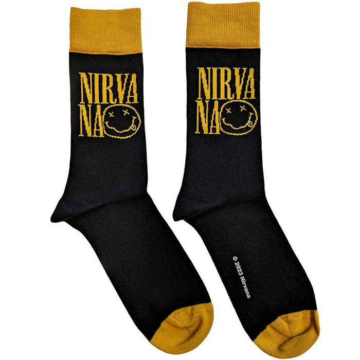 Nirvana Unisex Ankle Socks: Logo Stacked Rock Off