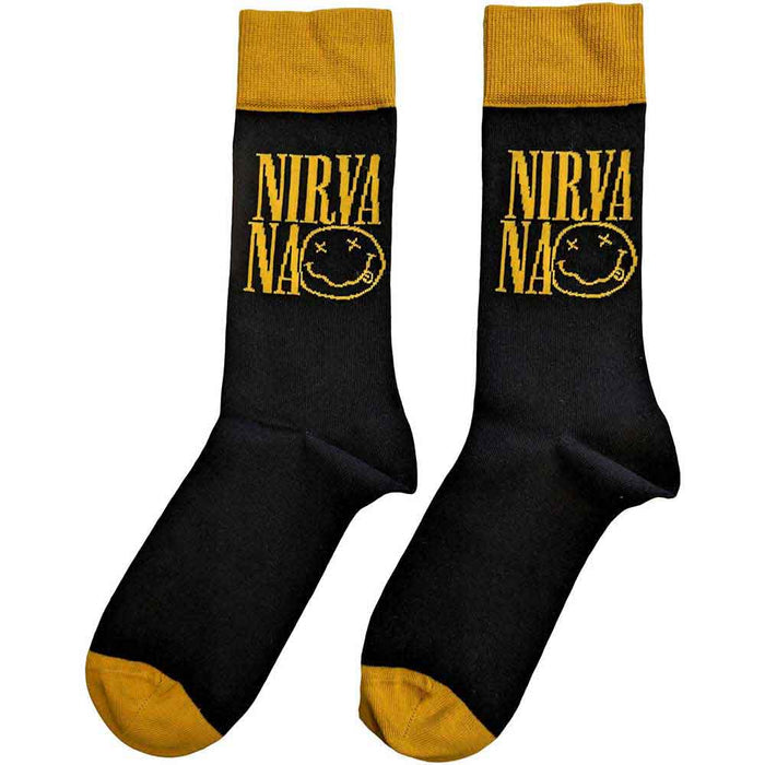 Nirvana Unisex Ankle Socks: Logo Stacked Rock Off