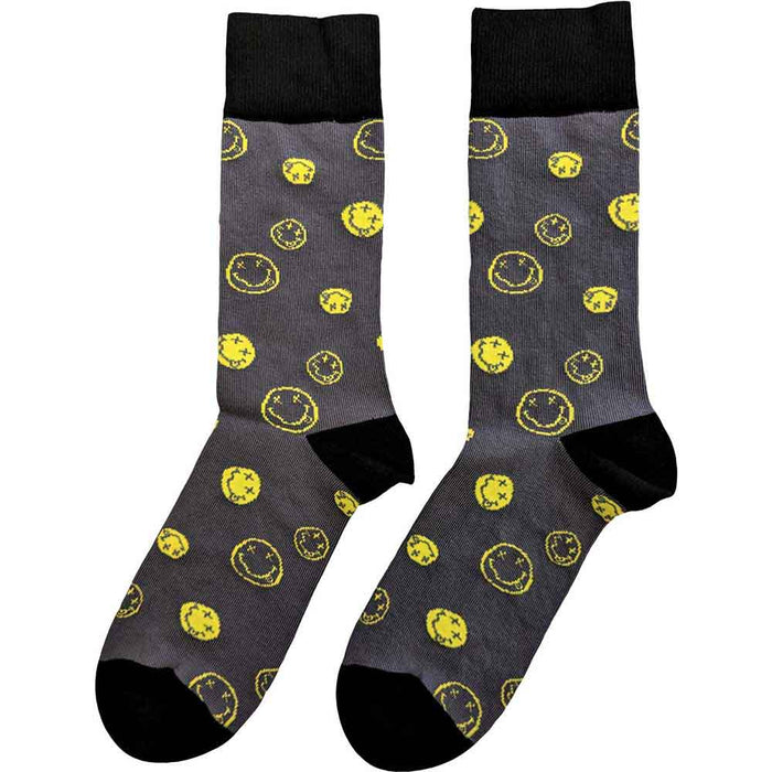 Nirvana Unisex Ankle Socks: Mixed Happy Faces Rock Off