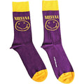 Nirvana Unisex Ankle Socks: Yellow Happy Face Rock Off