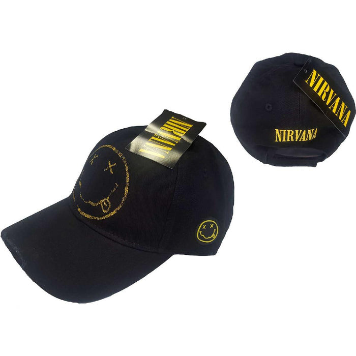 Nirvana Unisex Baseball Cap: Smiley Face Rock Off