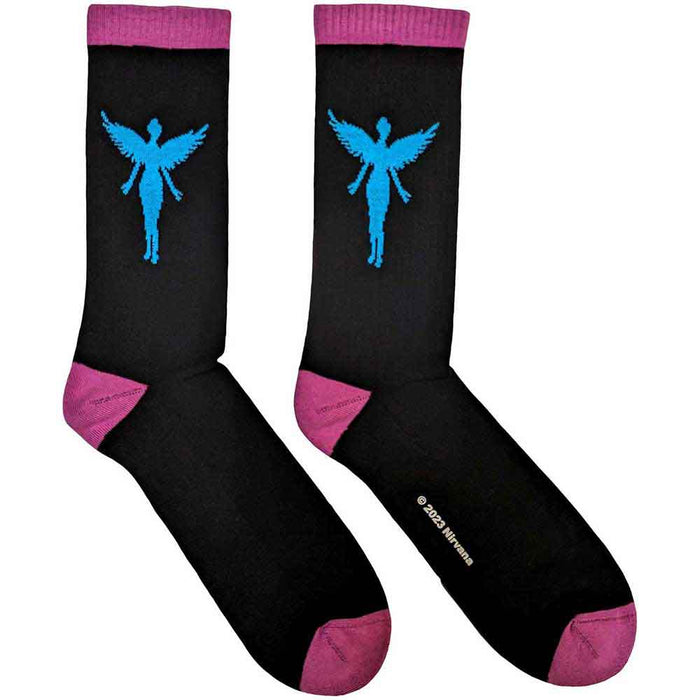 Nirvana Unisex Terry Socks: In Utero Blue Angel Rock Off