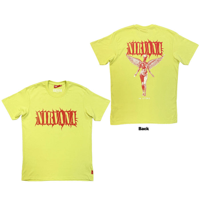 Nirvana Unisex Unplugged T-Shirt: In Utero Angel (Back Print)