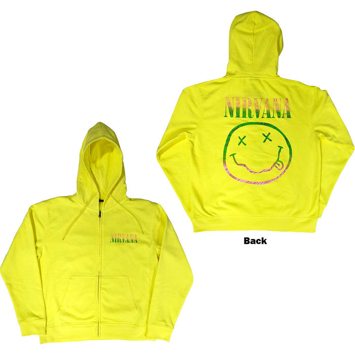 Nirvana Unisex Zipped Hoodie - Sorbet Ray Smile Rock Off
