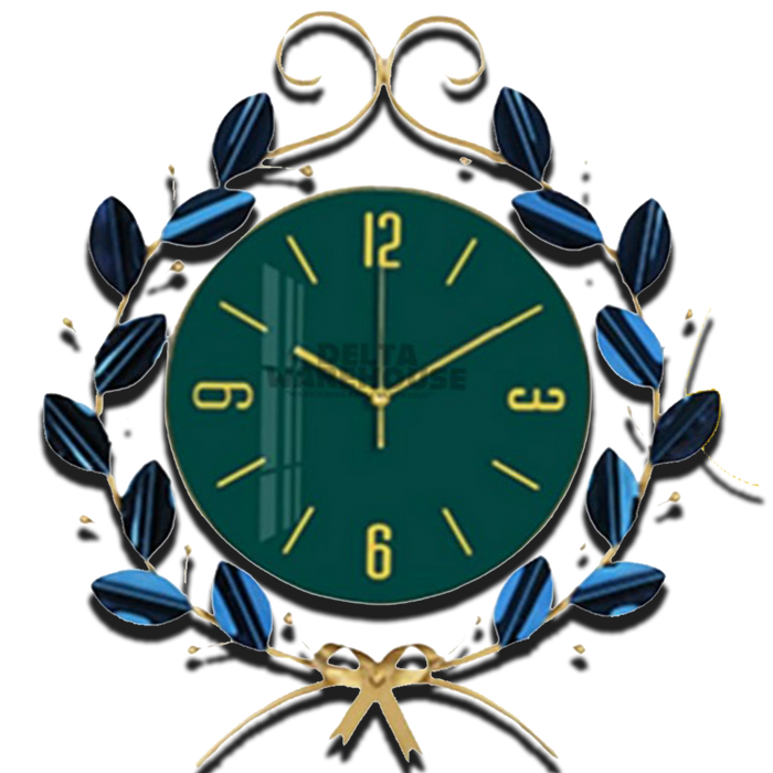 Nordic Style Silent Metal Wall Clock | Leaves & Vines