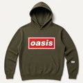 Oasis Kids Pullover Hoodie: Red Decca Logo (Khaki Green) (Ex-Tour)