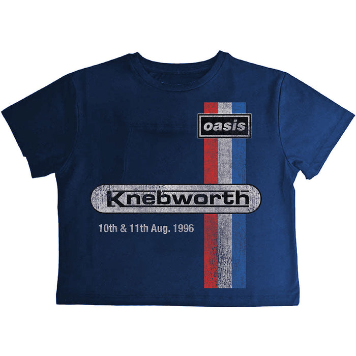 Oasis Ladies Crop T-shirt , Knebworth '96 Rock Off