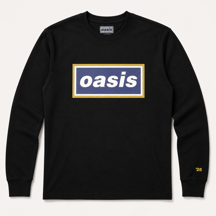 Oasis Unisex Long Sleeve T-Shirt: Navy Gold Logo