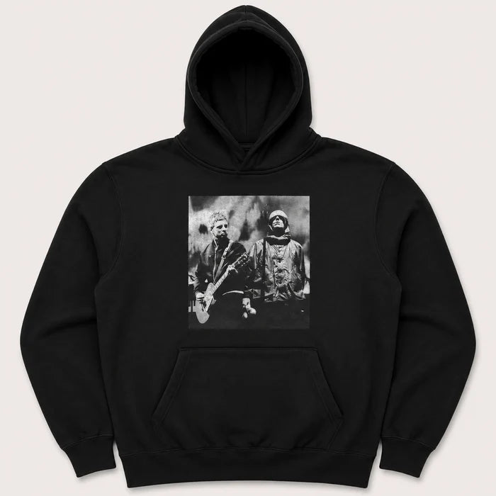 Oasis Unisex Pullover Hoodie: Live Photo (Black) (Ex-Tour)