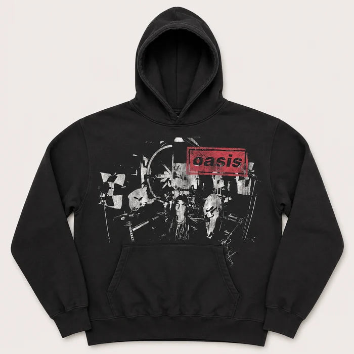 Oasis Unisex Pullover Hoodie: Supersonic Monotone Logo (Ex-Tour)