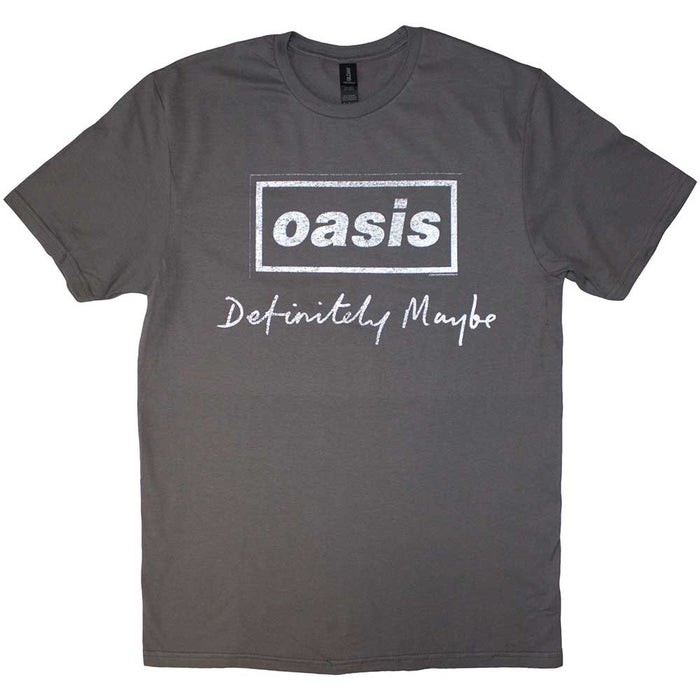 Oasis Unisex T-shirt , Definitely Maybe Distressed Logo Rock Off