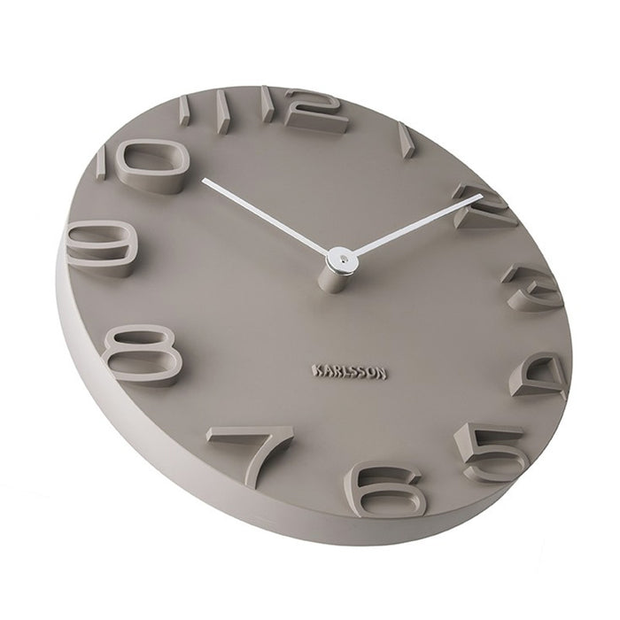 Karlsson On The Edge Wall Clock - Grey Brown (42cm) | Koop.co.nz