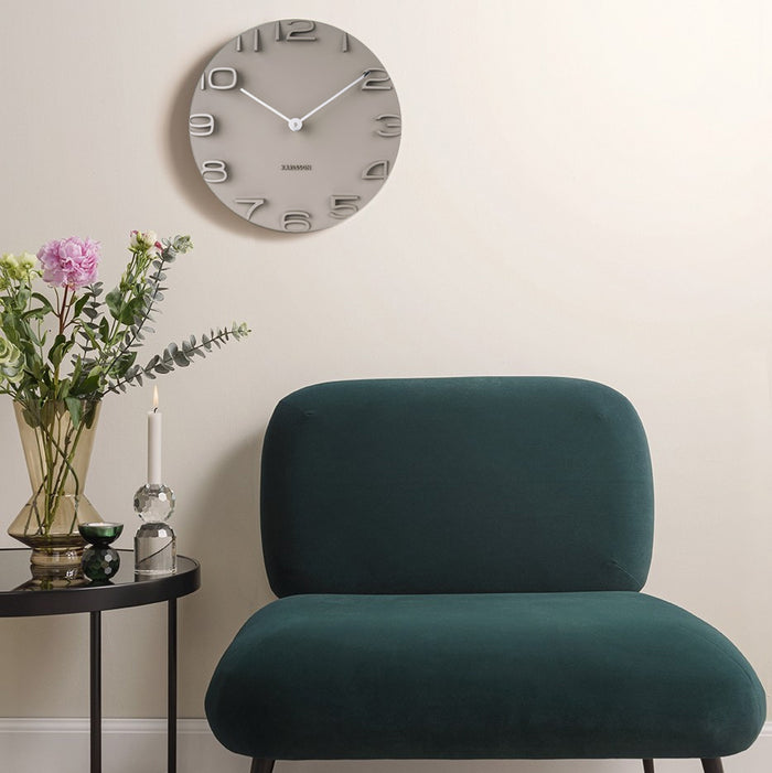 Karlsson On The Edge Wall Clock - Grey Brown (42cm) | Koop.co.nz
